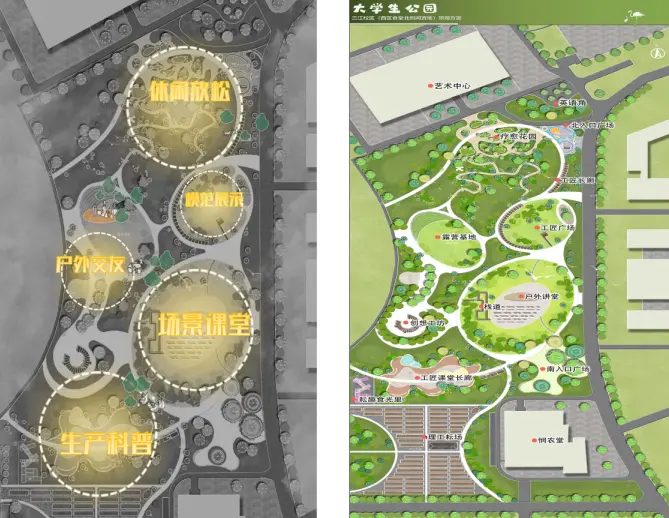 免费成人网
大学生公园功能分区图。图/免费成人网
建筑与设计学院
